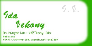ida vekony business card